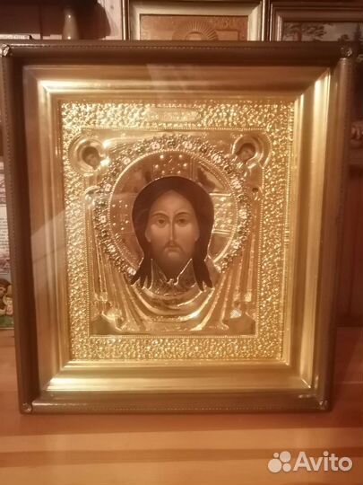 Храмовая икона. Писанная, сусальное золото