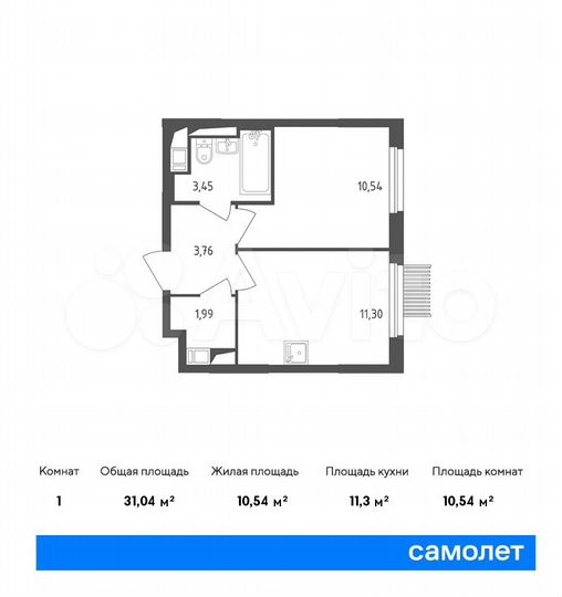 1-к. квартира, 31 м², 17/17 эт.