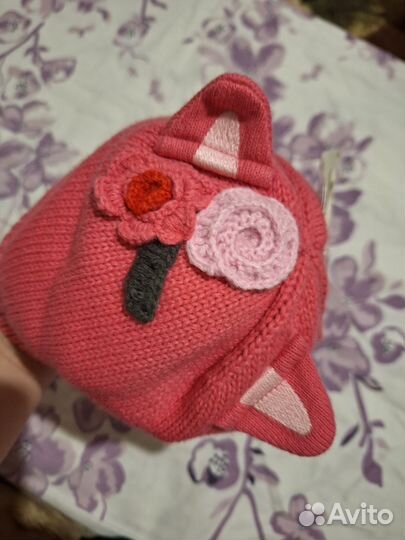 Шапка зимняя для девочки до 2 лет новая