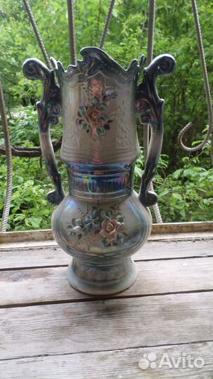 Ваза цветная резная СССР