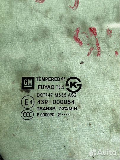 Форточка двери задняя правая chevrolet cruze