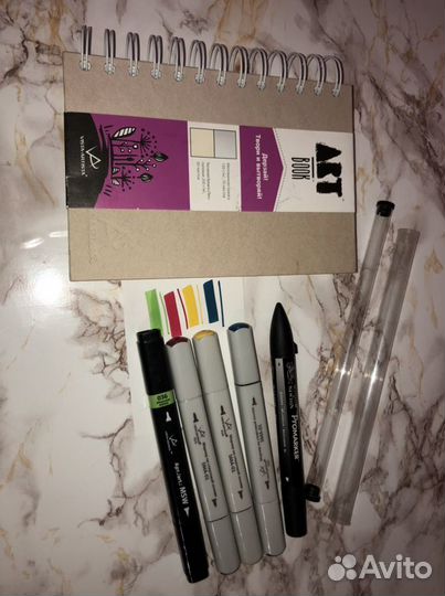 Маркеры профф, скетчбук А6 (возможен обмен)