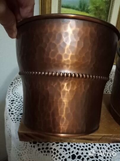 Добротное медное кашпо. Германия
