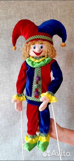Кукла тростевая (Скоморох) для кукольного театра