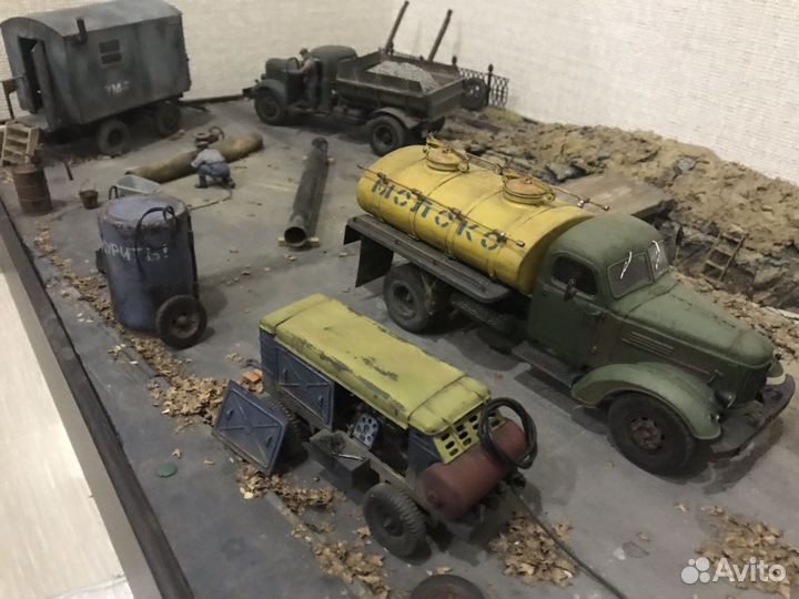 Диорама, замена труб, масштаб 1-35