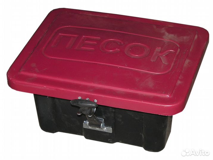 Ящик для песка с красной крышкой пластиковый камаз