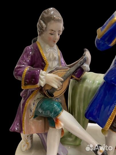 Старинная статуэтка 1902-17. Музыканты. sitzendorf