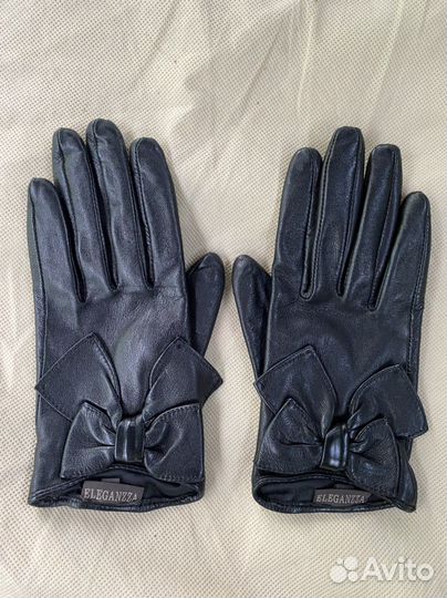 Перчатки женские кожаные