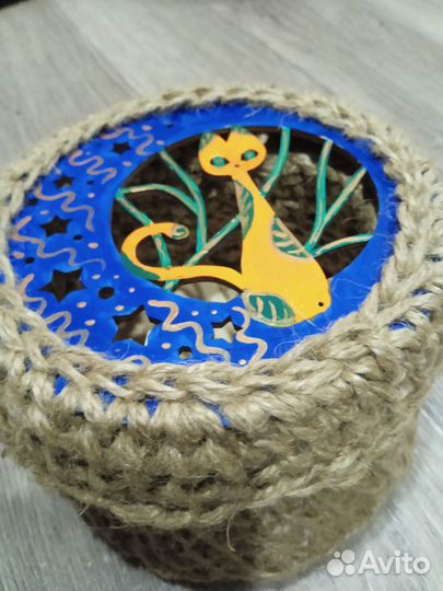 Корзинки вязаные из джута