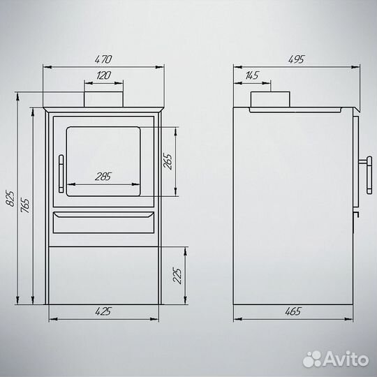 Печь Отопительная Гармония 105 (плитка)