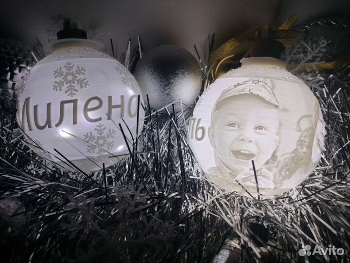 Ёлочные новогодние шары с фотографией