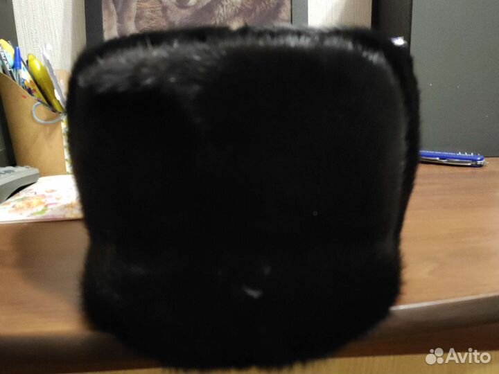 Норковая шапка мужская черная