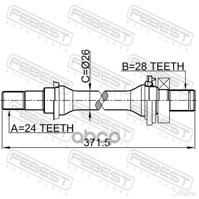 Полуось правая 24X372X28 mazda 323 BJ 1998-2003 купить в Уфе по низкой ...