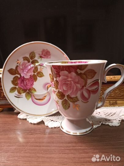 Бокал с блюдцем новый