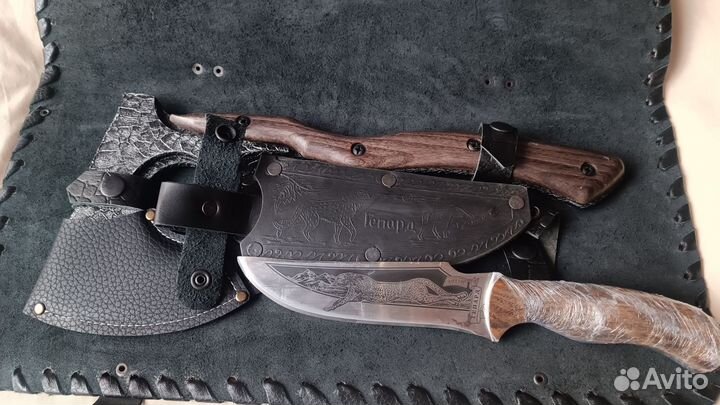 Нож Топор Сумка натуральная кожа