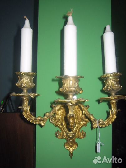 Старинный подсвечник настенный, 1910-е годы