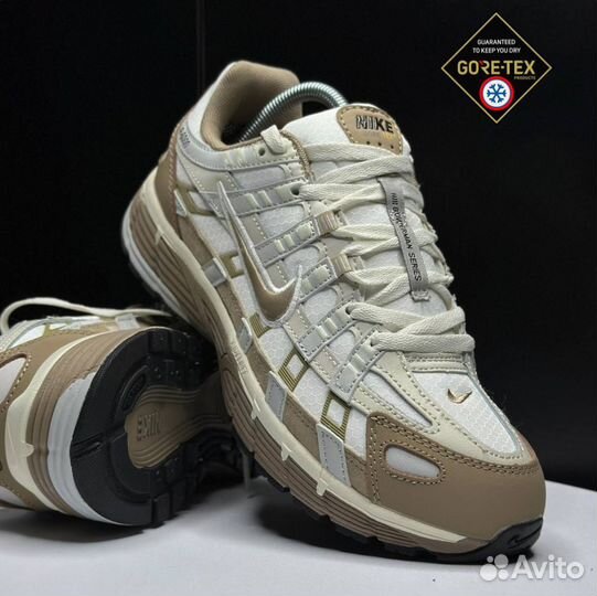 Кроссовки зимние Nike P-6000 white and brown