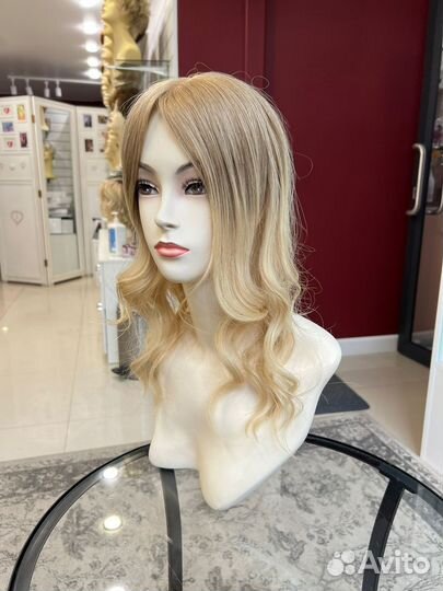 Накладка из натуральных волос блонд