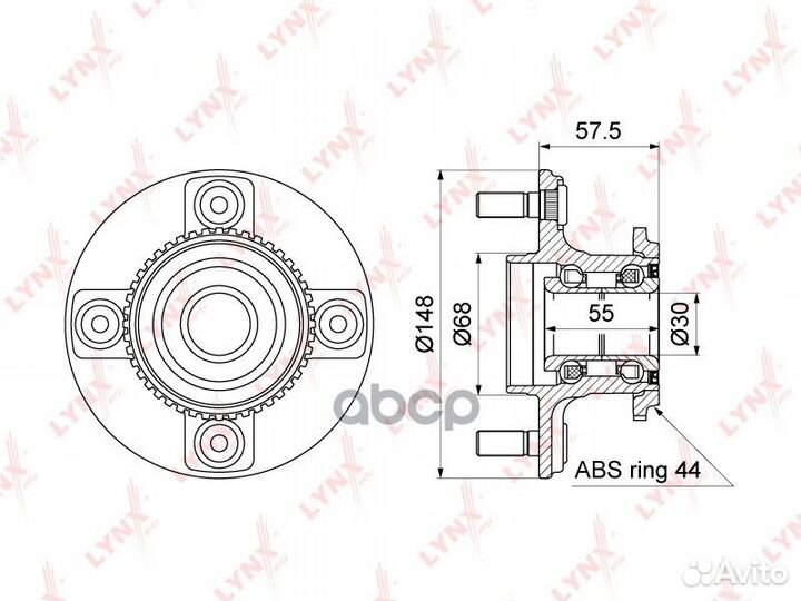 Ступица задняя в сборе с ABS WH-1109 lynxauto