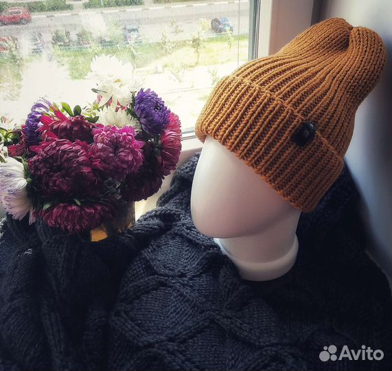 Шапка вязаная (меринос)