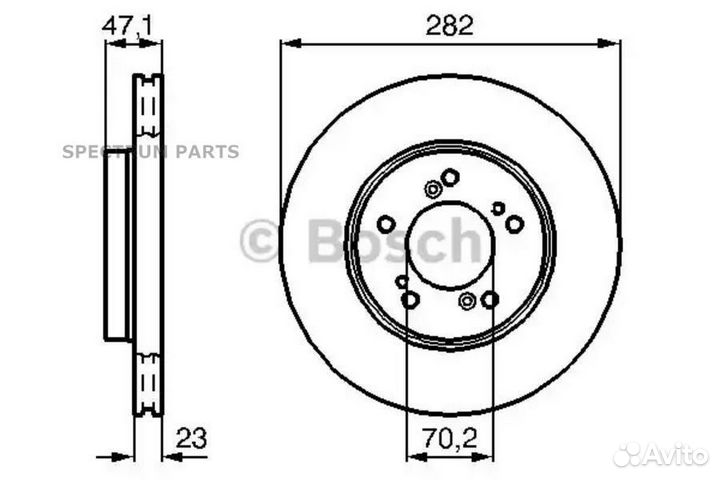 Диск тормозной перед bosch 0986478667