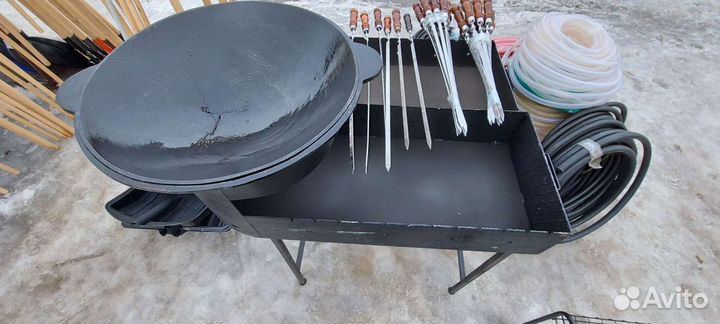 Мангал с печью под казан