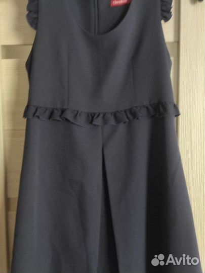 Школьное платье и сарафан темно-синие