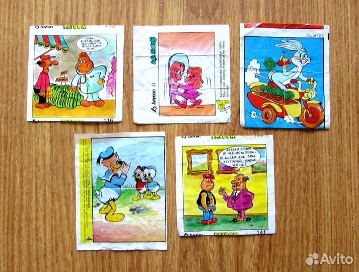 Вкладыши наклейки жвачки комиксы, смурфики, PatBom