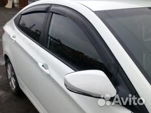 Дефлекторы боковых окон Hyundai Solaris, 2010-2017, SD, 4ч., темный / Хендай Солярис