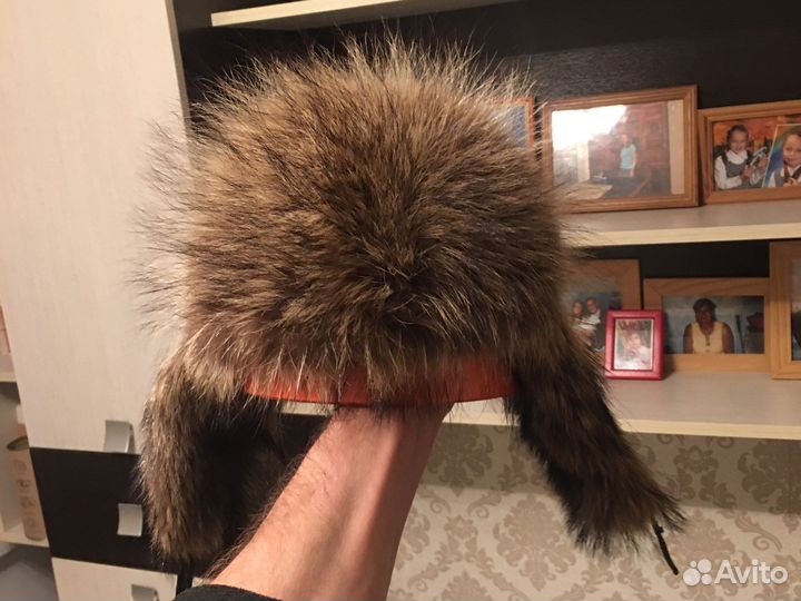 Шапка Мужская кожа,Натуральный Мех
