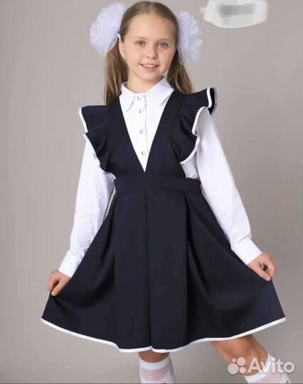 Нарядный сарафан для девочки в школу 128-158