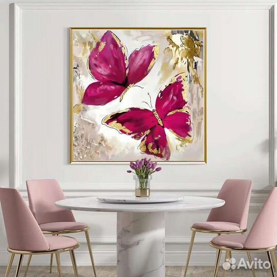 Модные интерьерные картины на холсте. Бабочки