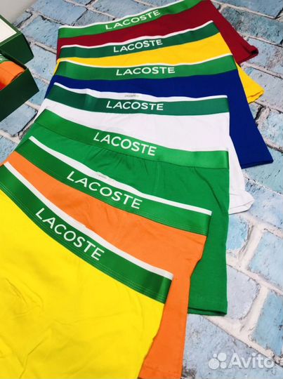 Мужские трусы боксеры нижнее белье Lacoste хлопок