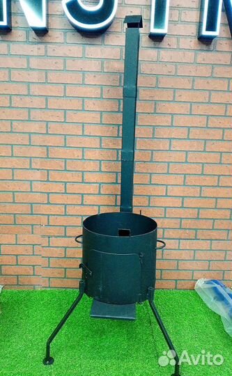 Печь очаг учаг для казана с дверцей дымоходом 8-10