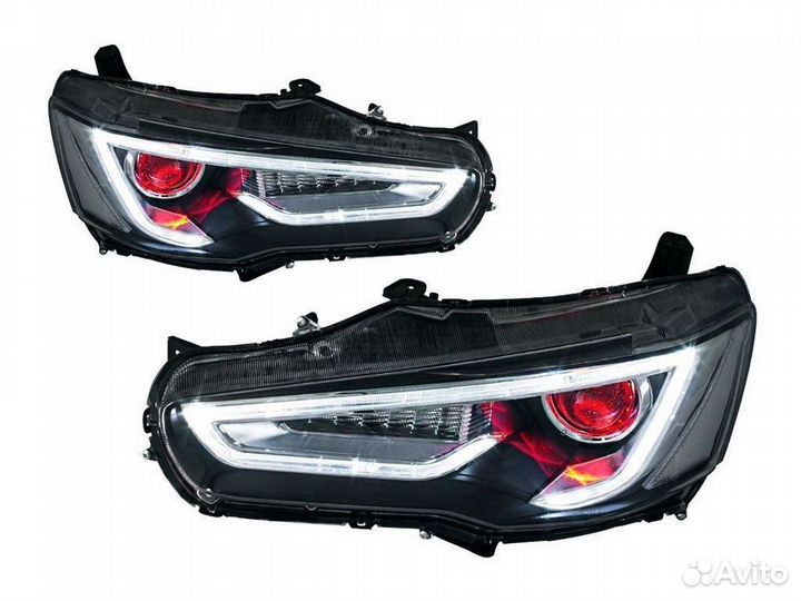 Mitsubishi Lancer X Фары тюнинг Demon eyes M4GB9