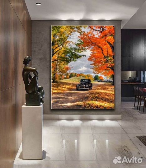 Яркая картина маслом на холсте пейзаж