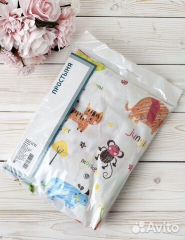 Простынь на резинке 120х60