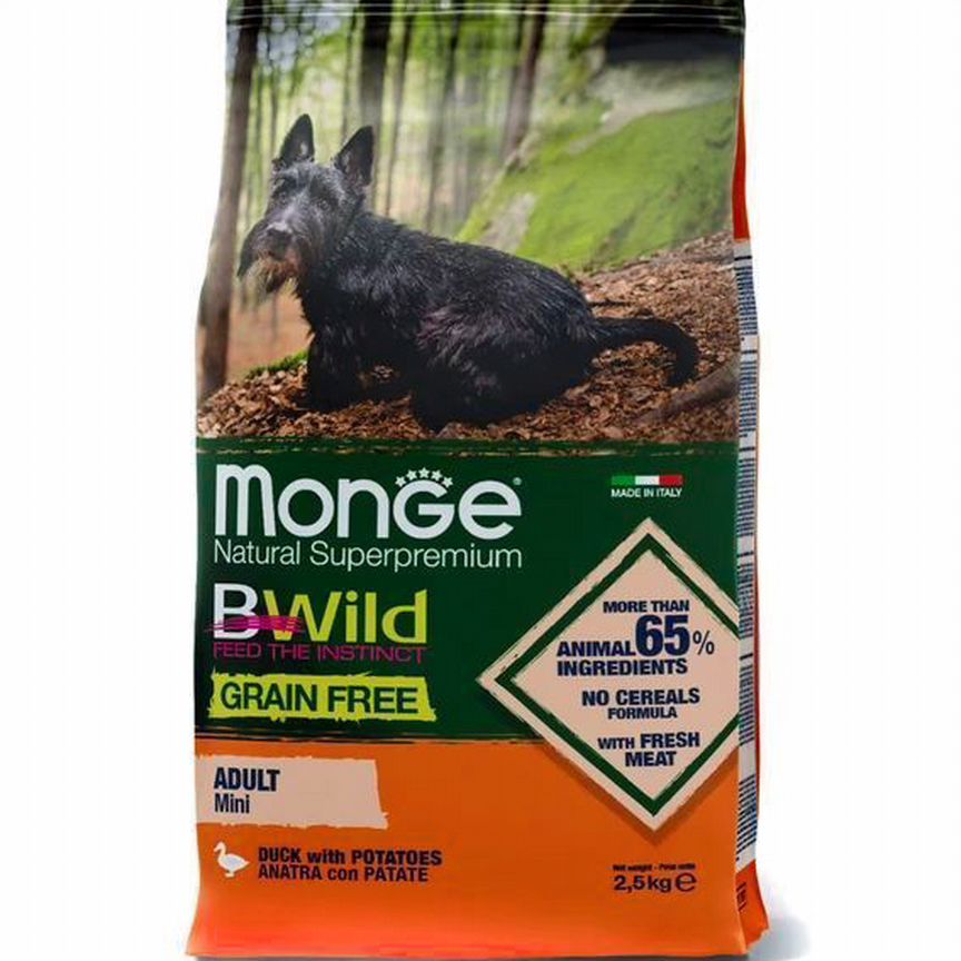 Корм Monge Dog BWild grain free Mini 2.5кг