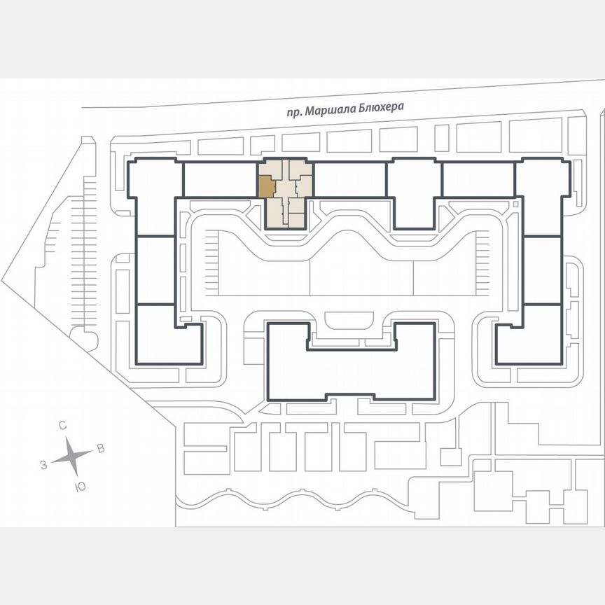 2-к. квартира, 54,4 м², 3/17 эт.
