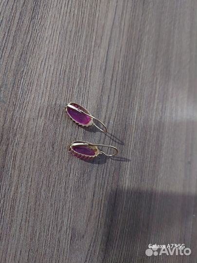 Золотые серьги 583 пробы СССР