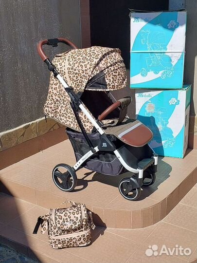 Коляска Baballo 2023 leopard (на белом)