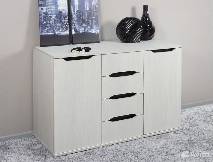 Комод со створками Валенсия км 012, дуб анкор