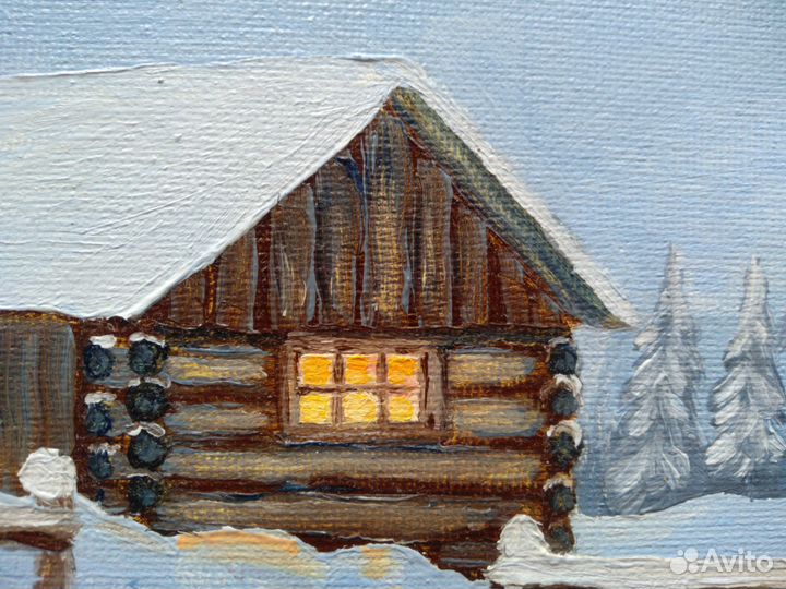 Картина маслом на холсте пейзаж 20x30