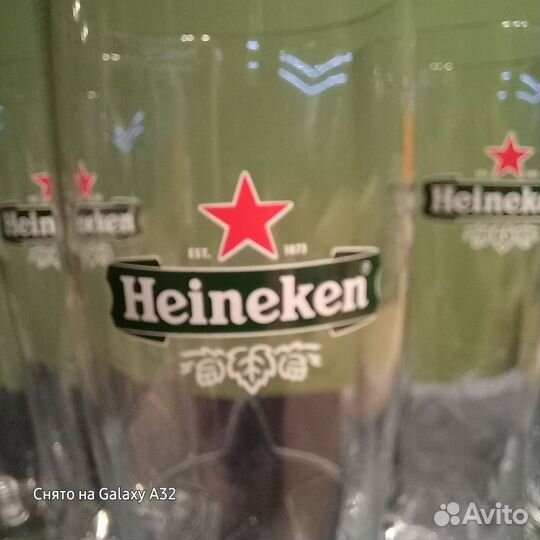 Бокал для пива 5шт Heineken новые 250мл h18
