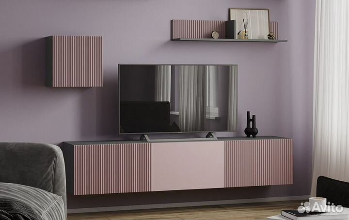 Тумба тв подвесная белая