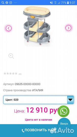 Ванночка с пеленальным столиком Brevi