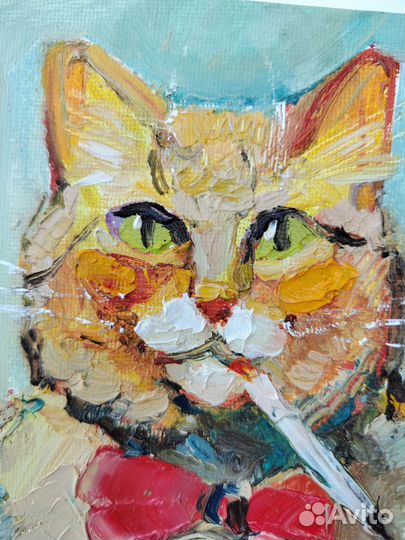 Котик с сигаретой и бабочкой