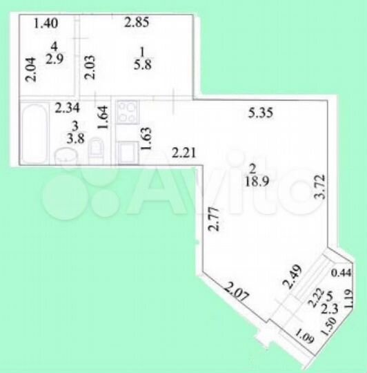 Квартира-студия, 33,7 м², 22/25 эт.