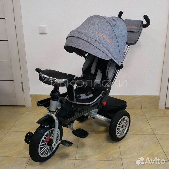 Детский велосипед трехколесный с ручкой luxmom