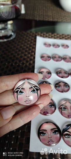 Кабашоны стеклянные для матрешек